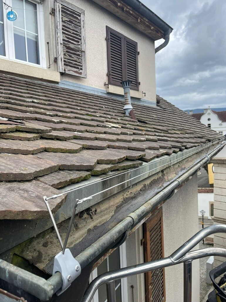 Vue transversale des fils anti-pigeons